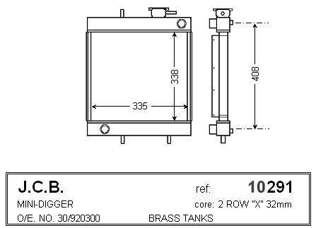 Radiator for JCB 8016.