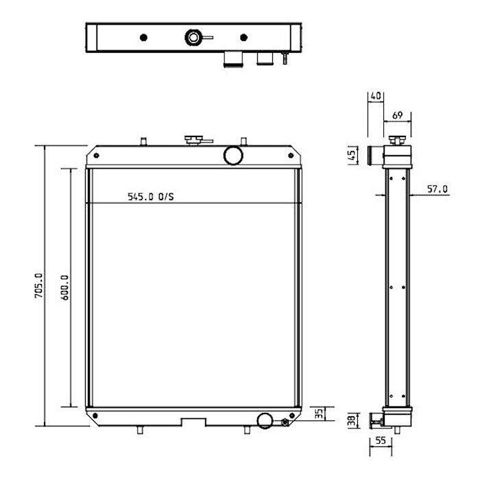 Radiator for Kubota KX080-4