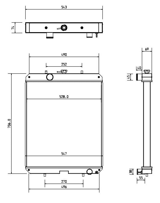 Radiator for Kubota KX080-3