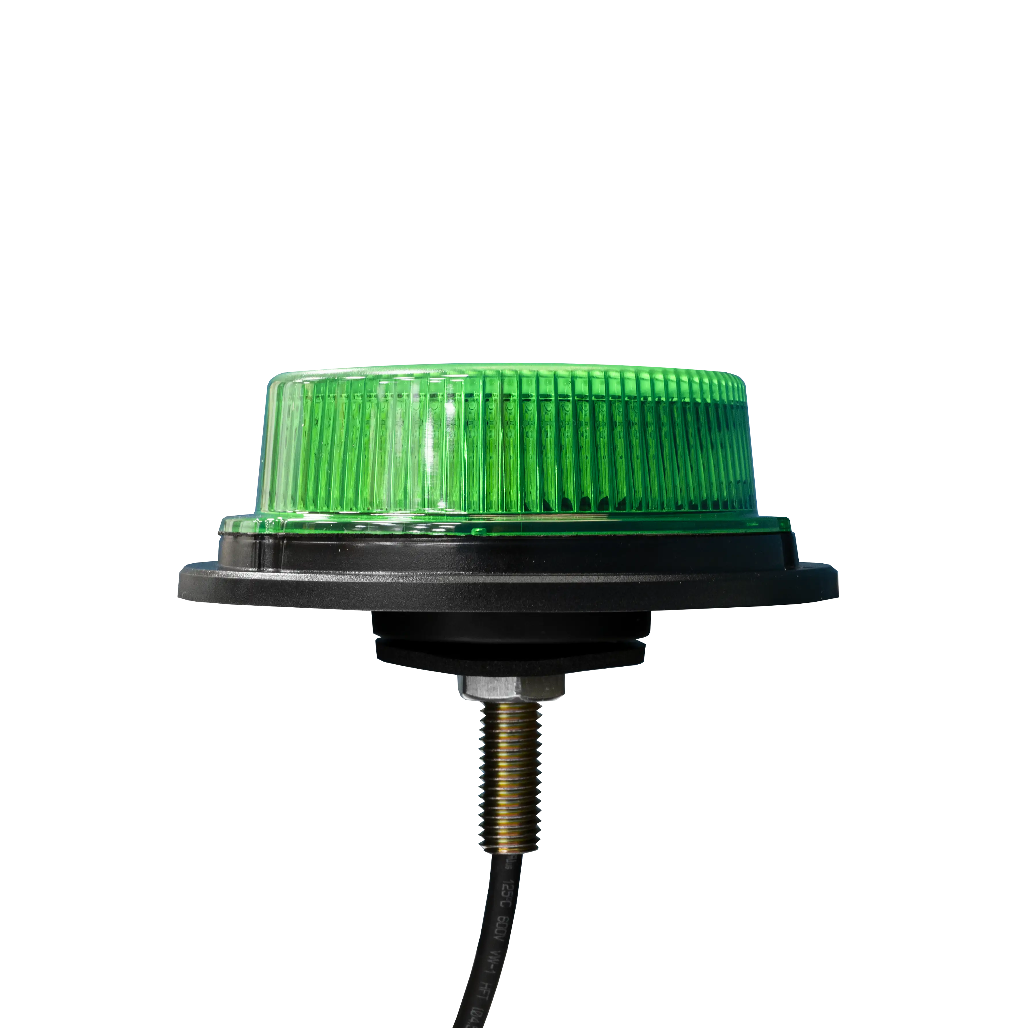 12/24V Green LED Single Bolt Low Profile Beacon.