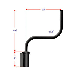 S' Shaped Mirror Arm.