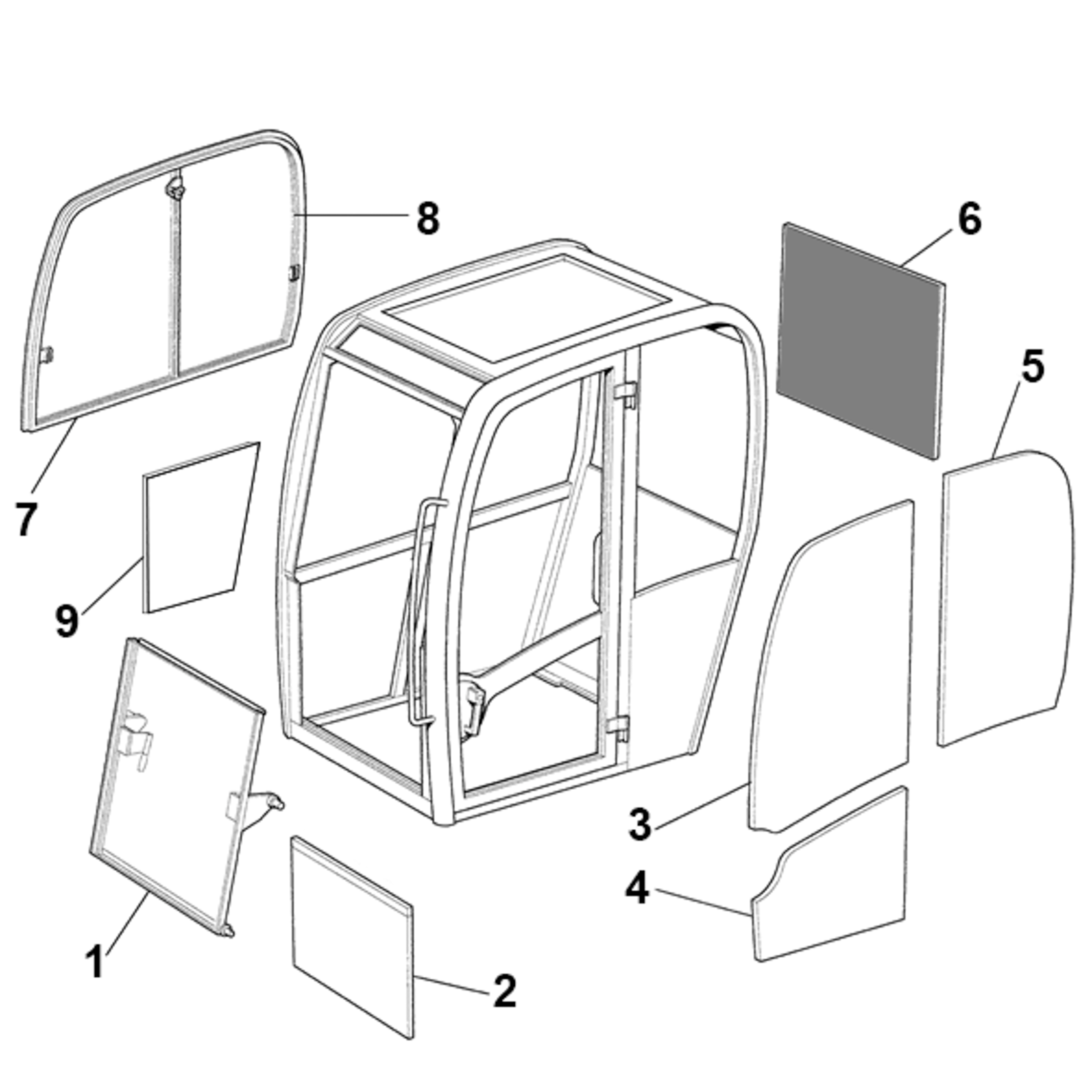 Cab Glass for JCB 8014 | Excavator Parts Direct