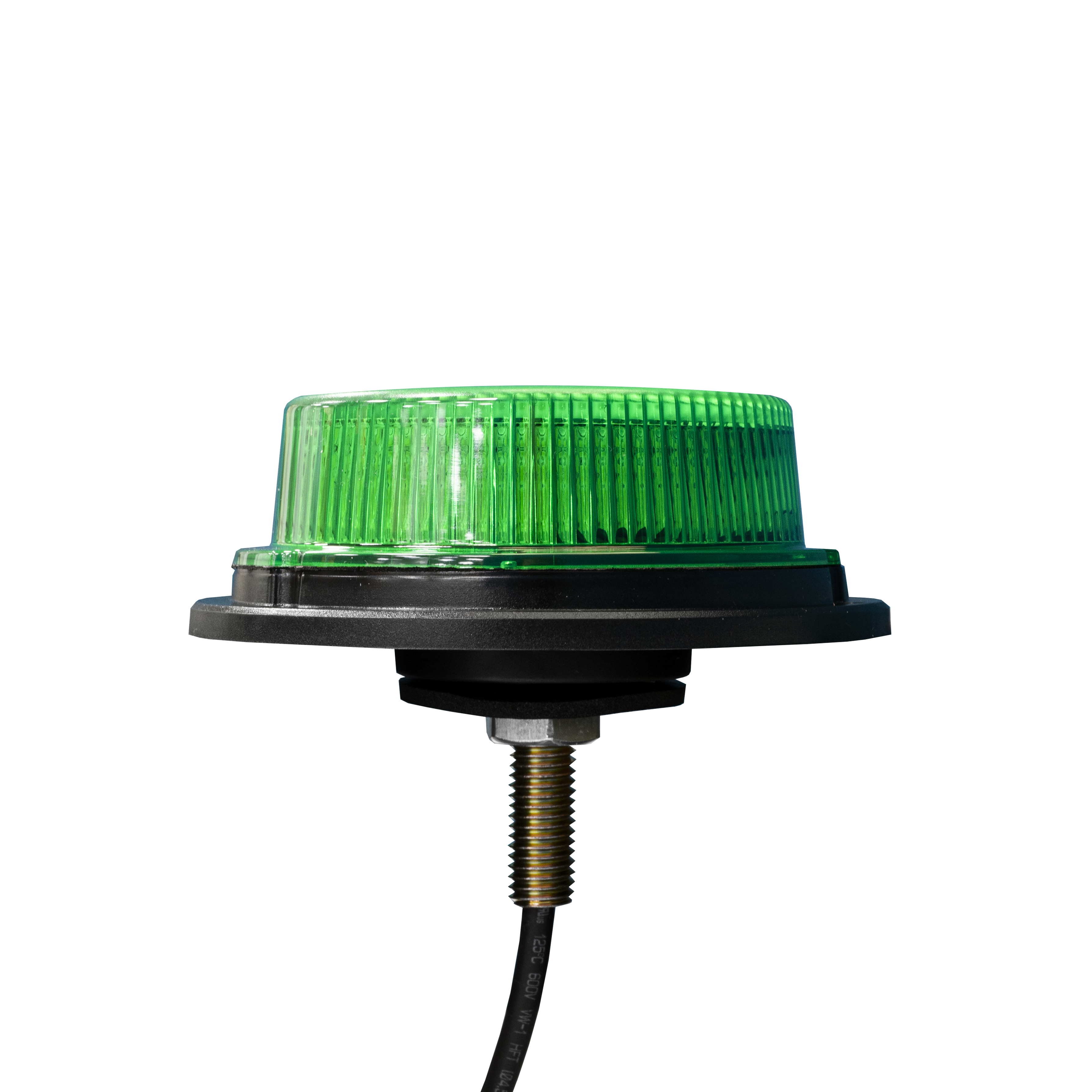 12/24V Green LED Single Bolt Low Profile Beacon.
