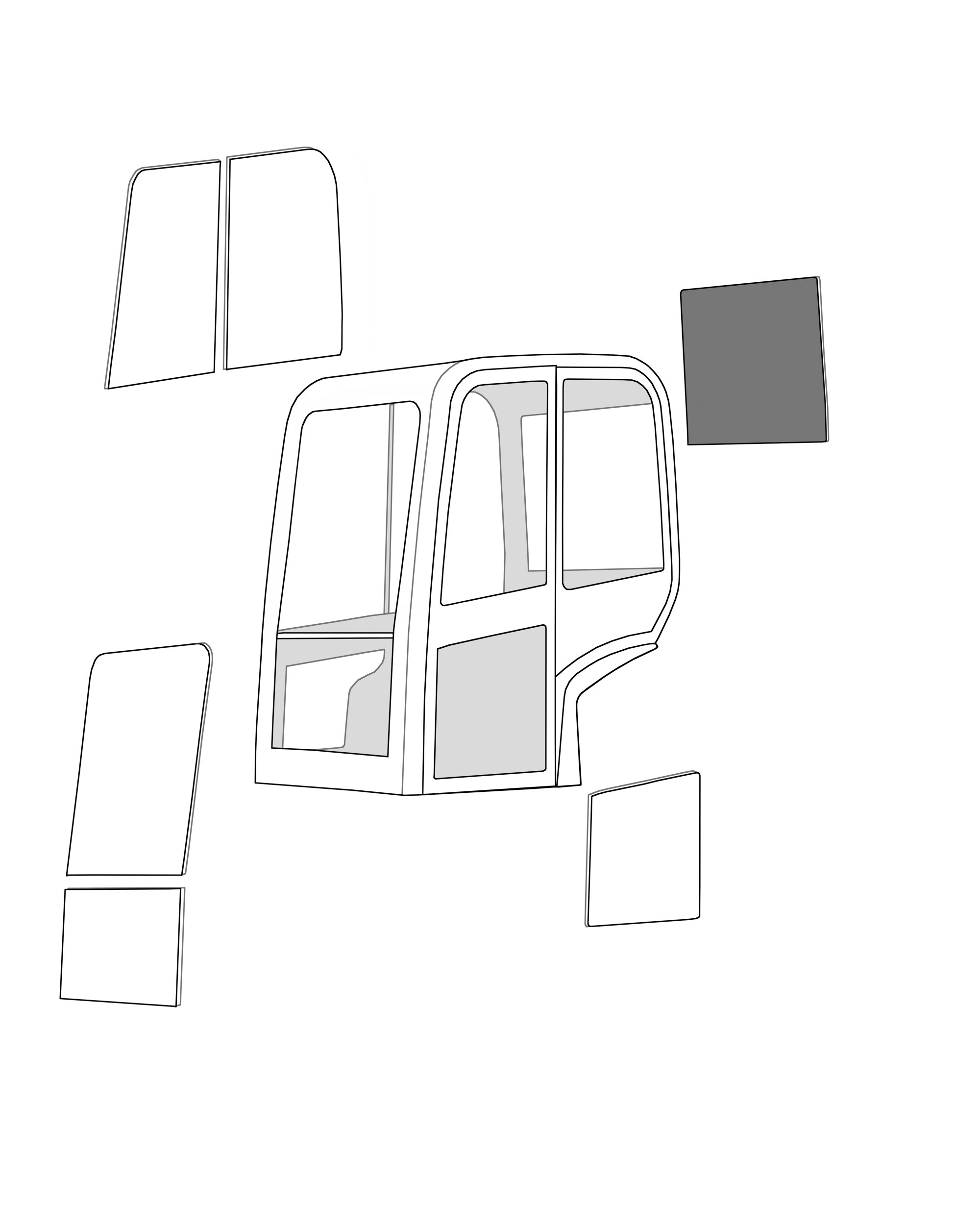Cab Glass for Kubota KX413 Excavator Parts Direct